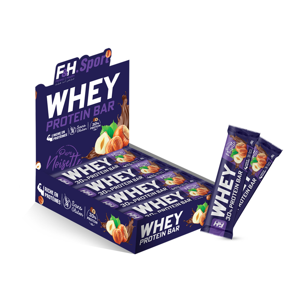 Whey Bar 30% Protein Noisette – 15 Unités