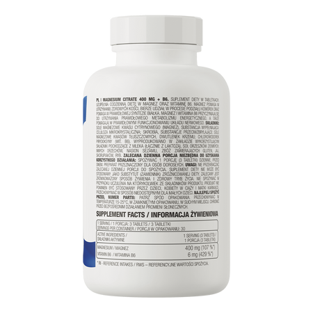 Magnesium Citrate 400 mg + B6 90 tablets